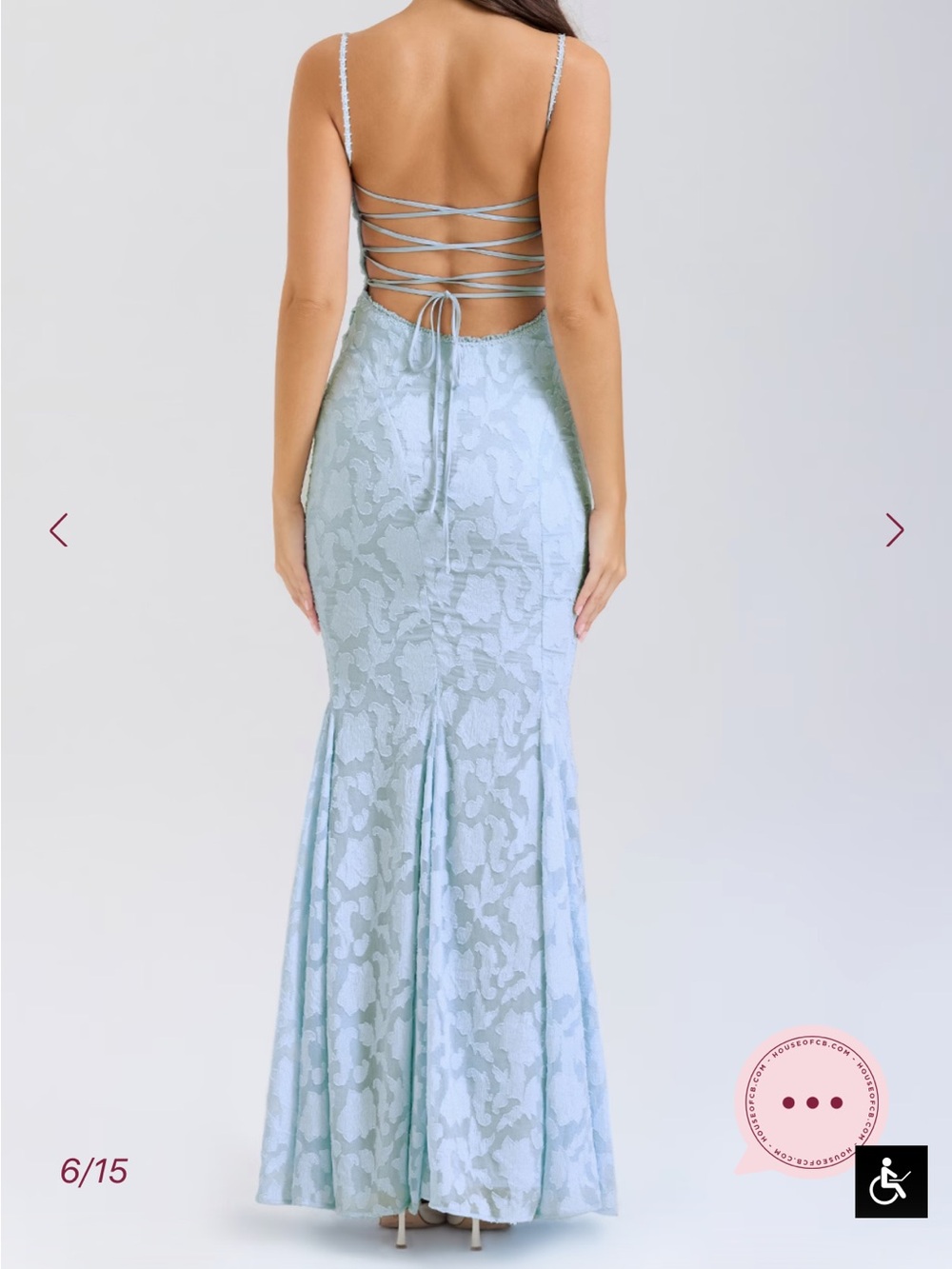 House of CB JOAN Bluebell Lace Up Back Maxi Dress - Picture 4 of 13